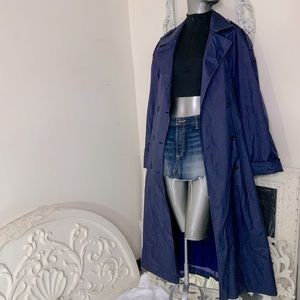 Navy Blue Waterproof Trench Coat